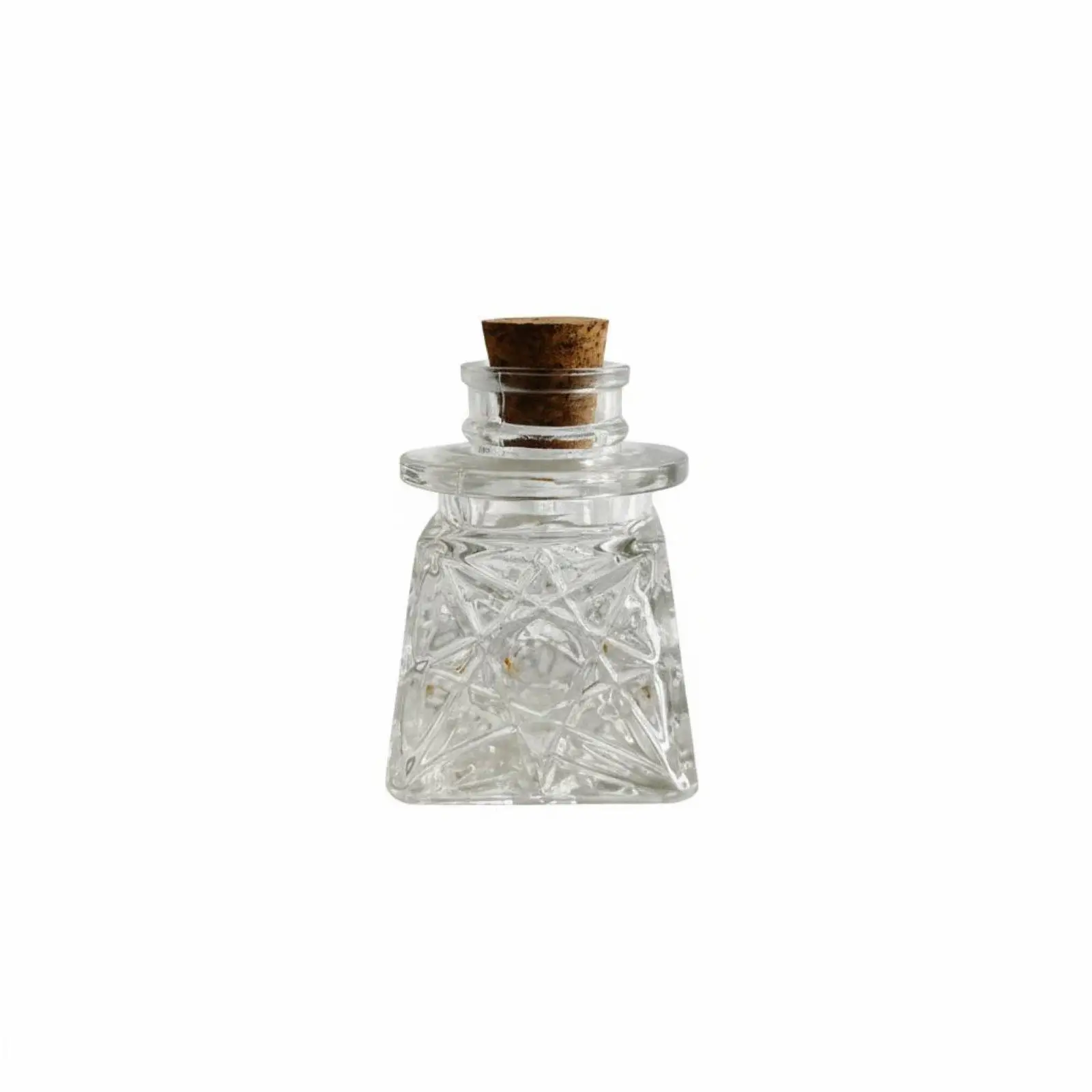 Decorative Glass Jar with Tight Glass Stopper for Holding Tiny Keepsakes Notes or Spices Home Decor