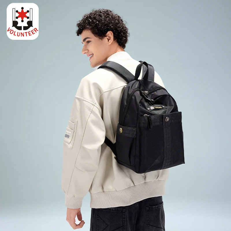 

Volunteer Men's Travel Waterproof Backpacks 2024 New Laptop Lightweight Backpack Man Fashion Oxford Cloth School Bag Men 1837-04