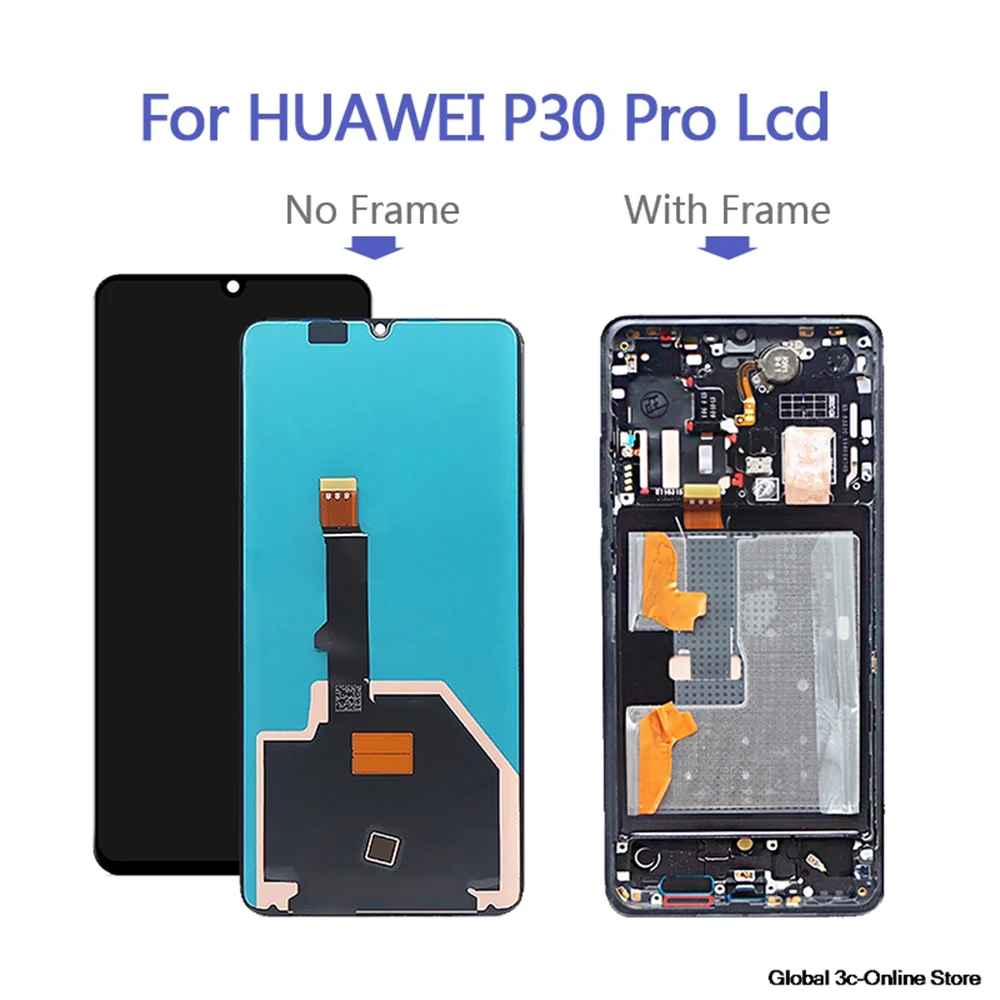 For Huawei P30PRO LCD For Huawei P30 Pro LCD Display LCD Screen Touch Digitizer Assembly VOG-L29 Original Super AMOLED