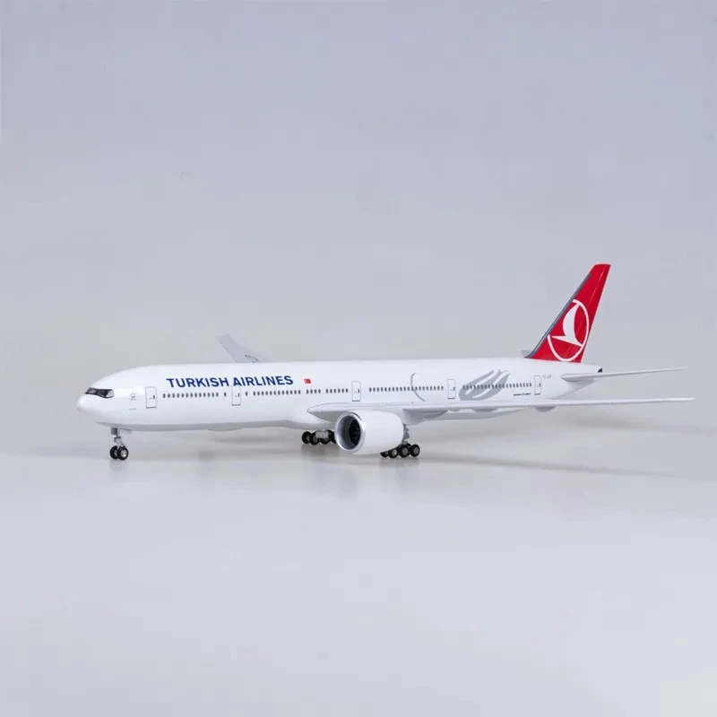 47cm Turkish Airlines Boeing 777 Airplane Model Aircraft 1/160 Scale Diecast Resin Light and Wheel Plane Dropshipping