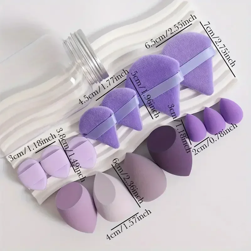 14Pcs Makeup Sponge Set with Storage Jar, Velvet Beauty Blenders, Makeup Sponge Finger Puff, Foundation Cosmetic Puffs