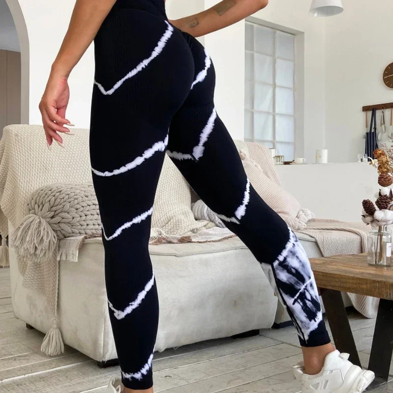 Tie Dye Naadloze Leggings Vrouwen Hoge Taille Yoga Gym Workout Leggings Push Up Butt Sport Training Joggingbroek