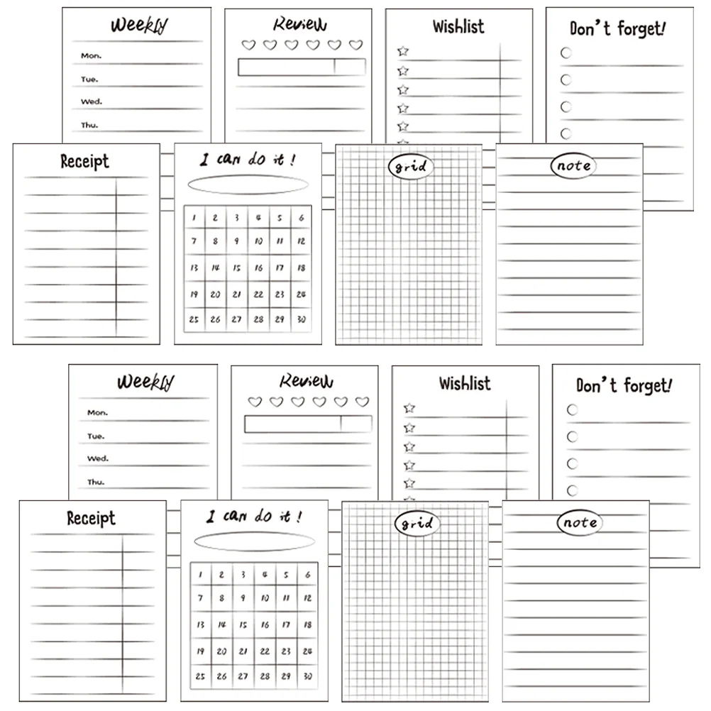 Bloc de notas Simple, superficie de escritura suave para planificación de horarios, lista de ideas, libretas portátiles, estudiantes, profesores, oficina, 16 Uds.