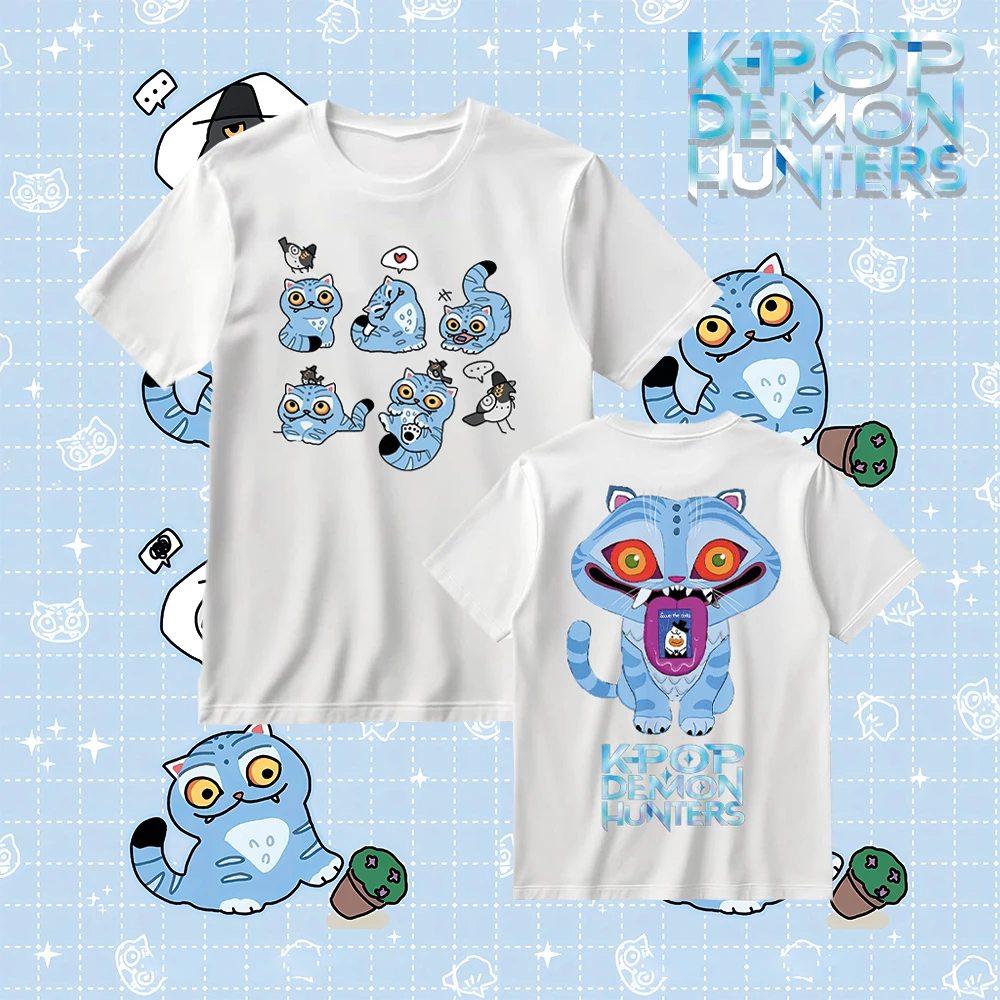 

Kpop Demon Hunter Graphic T Shirts Cute Tiger Harajuku Y2k Streetwear Men Women Casual Breathable Short Sleeve Cotton Clothing
