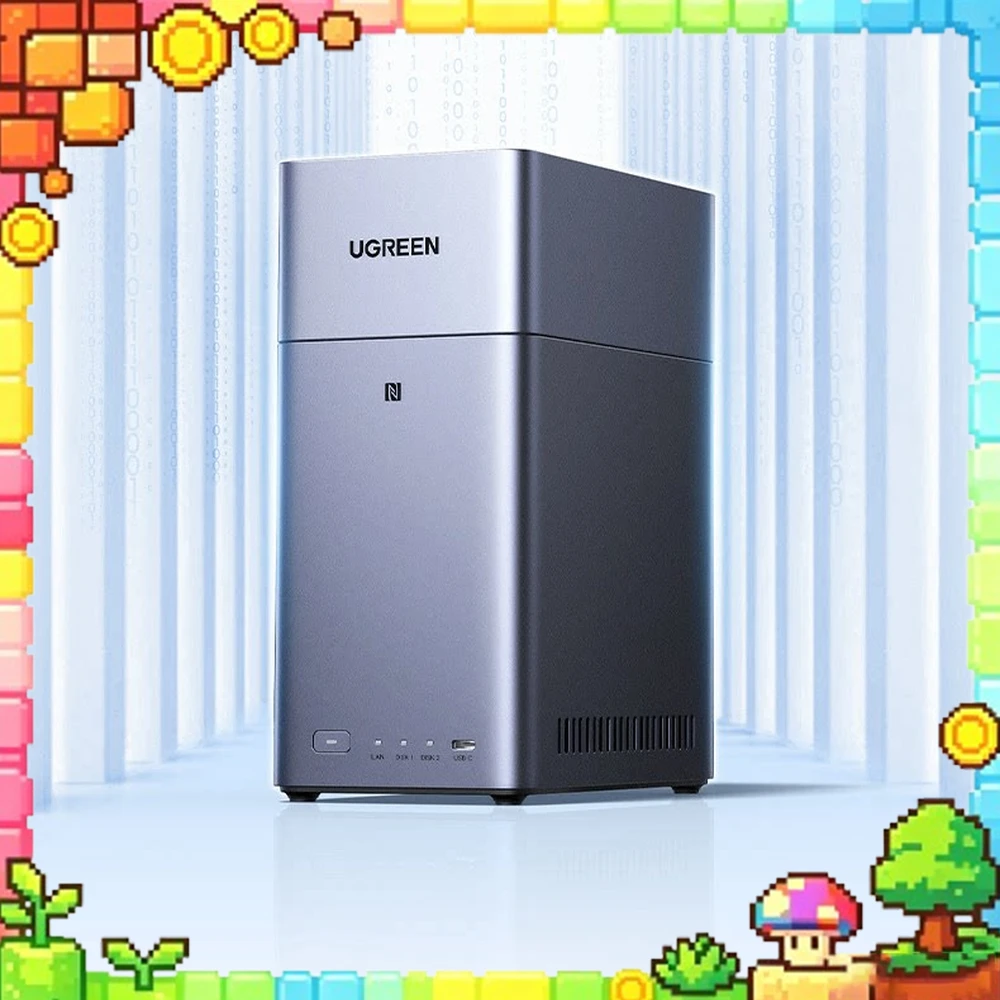 UGREEN 95678 NAS DH2300 2 Bay Diskless Network Storage RK3576 8GB LPDDR5 1GbE RAID 0 1 for 2.5 and 3.5 Inch SATA Drives