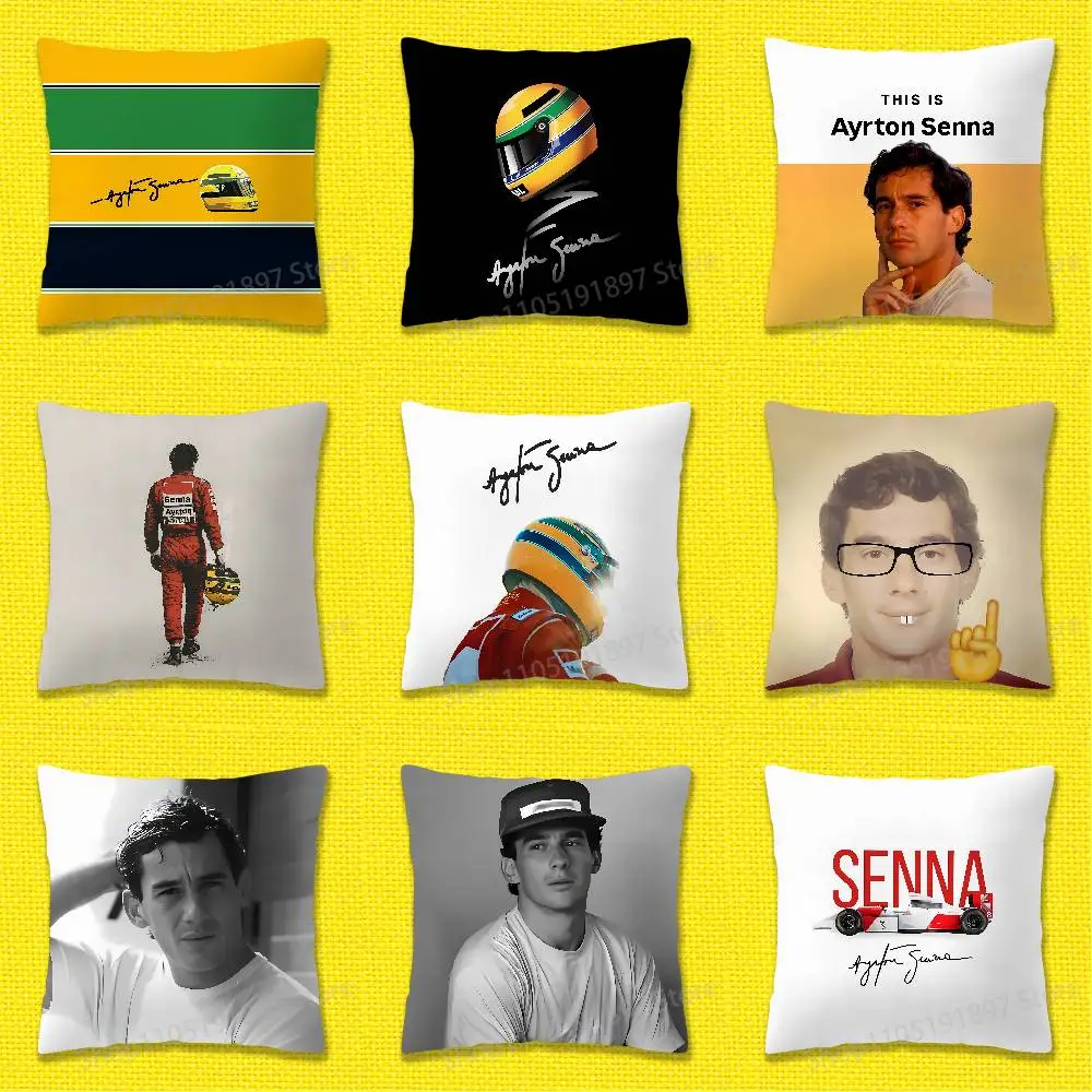 

A-Ayrton S-Senna Throw Pillow Case For 45x45cm 40x40cm 30x30cm 50x50cm 55x55cm Square Home Pillowcase Case