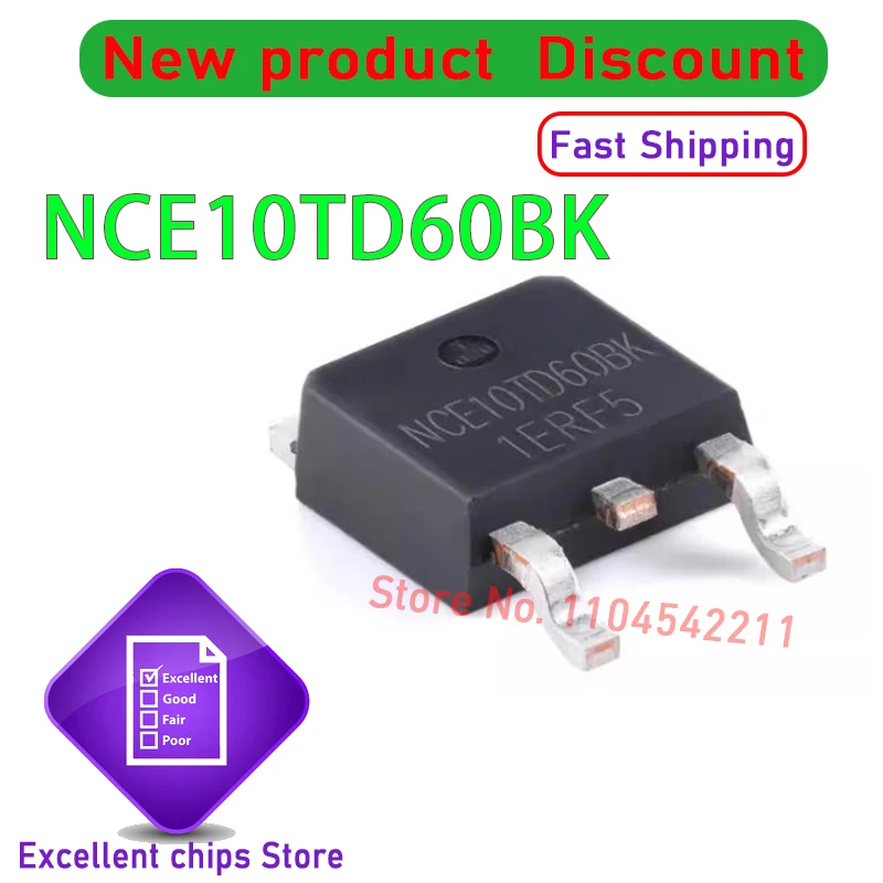 Original NCE10TD60BK 10TD60BK 10TD60 TO-252 Transistor 100% New and Genuine (10-50)pcs/lot