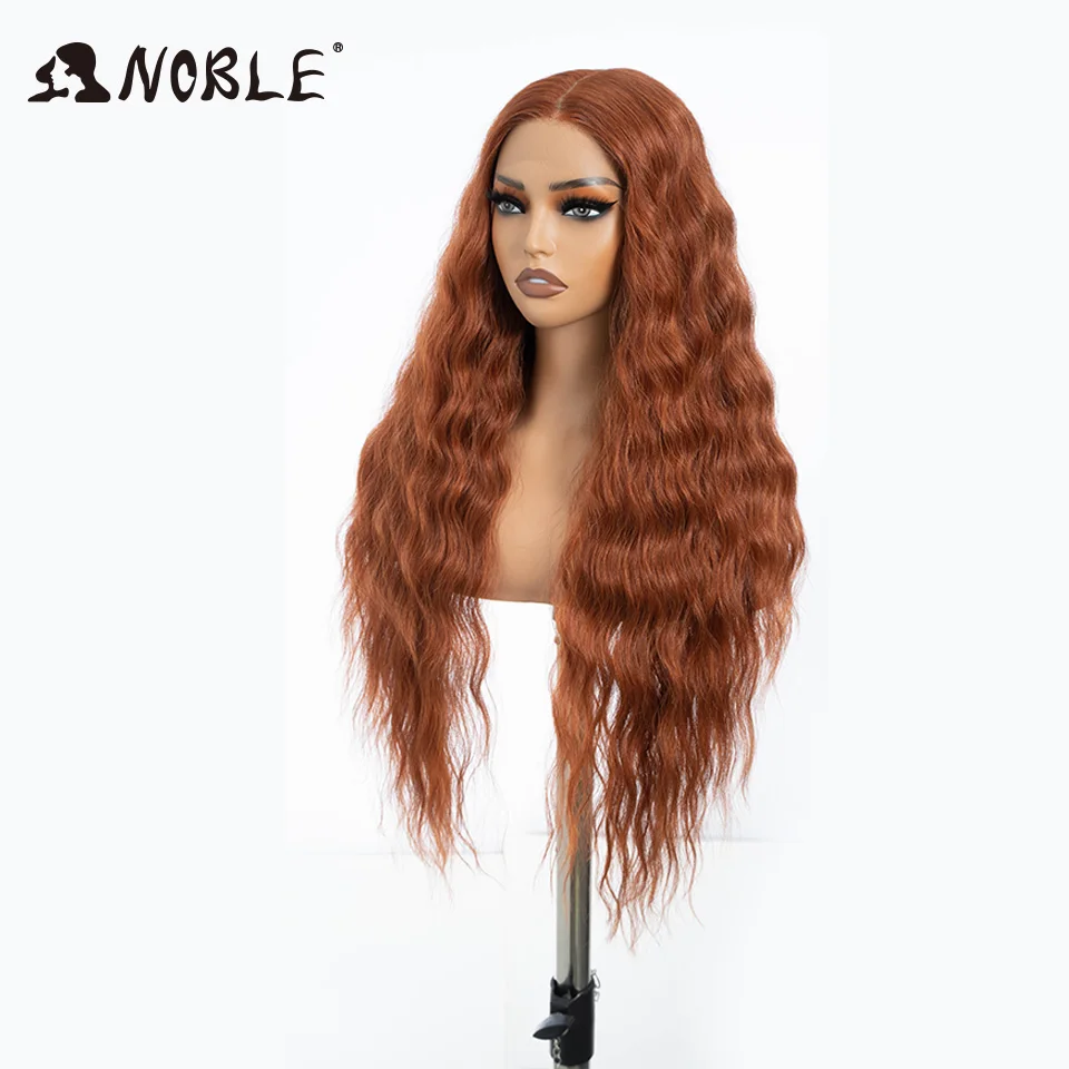 Noble Synthetic Lace Wig Cosplay Wigs 30 Inch Long Deep Wavy Ombre Blonde Ginger Lace Wigs For Women Lace Wig Heat Resistant