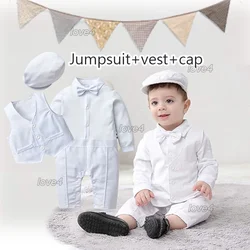 Christening Clothes for Baby Boy 0 12 Months Boss Baby Outfit Baptismal Clothing Boy Gentleman Suit Ootd for Cake Sash Outfit