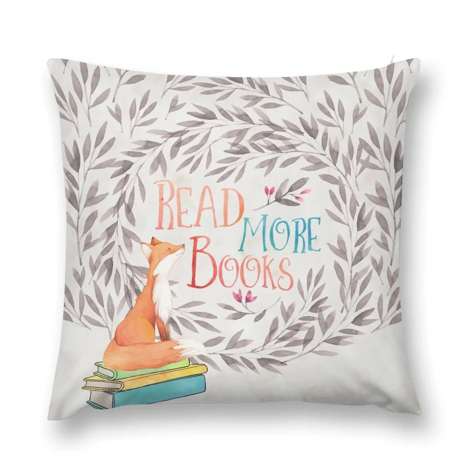 Read More Books - Fox Throw Pillow Christmas Pillow Pillow Covers Decorative Decorative Cushions Christmas Pillowcase