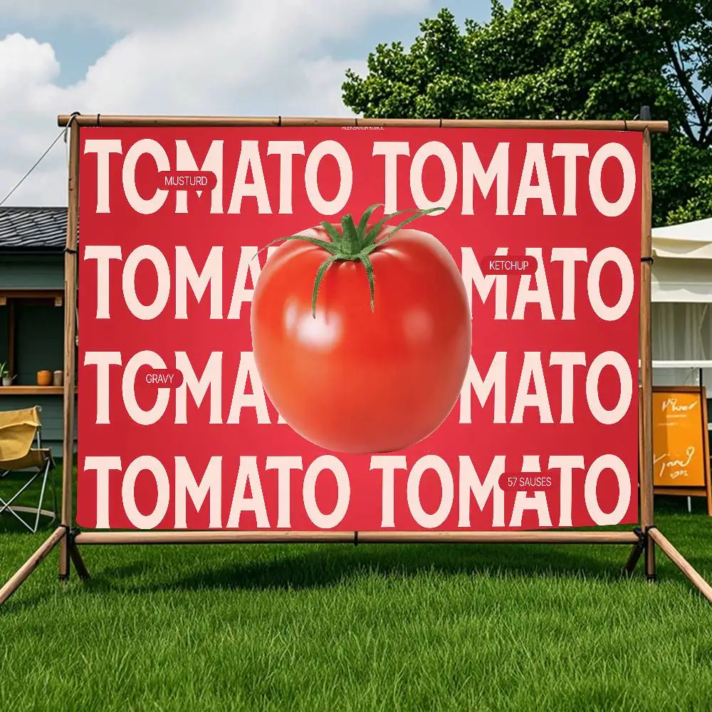 وضع H-Heinz Tomatos كاتشب العلم الديكور في الهواء الطلق نزهة حفلة المنزل التخييم حفلة فنية معلقة راية