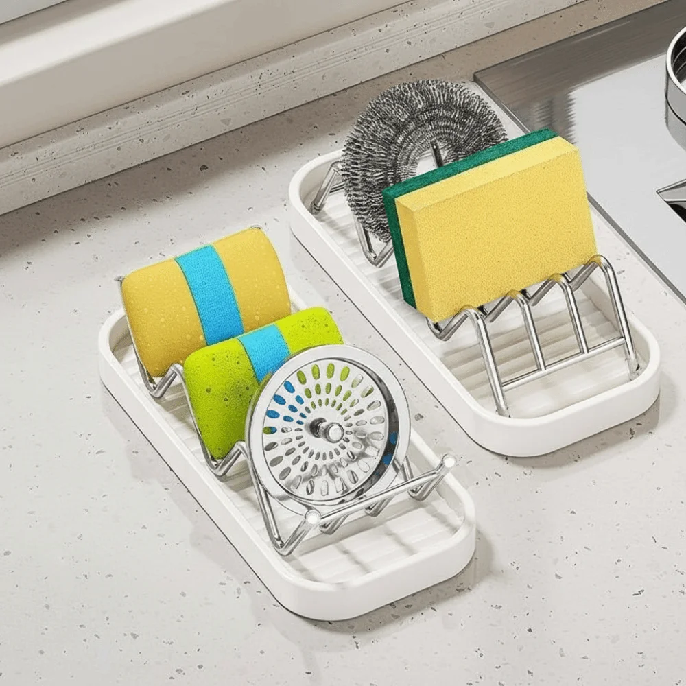 New Self Draining Stainless Steel Soap Rack Multifunctional Multi-scene Bathroom Storage Rack with Tray Soap Dish Bathroom Use