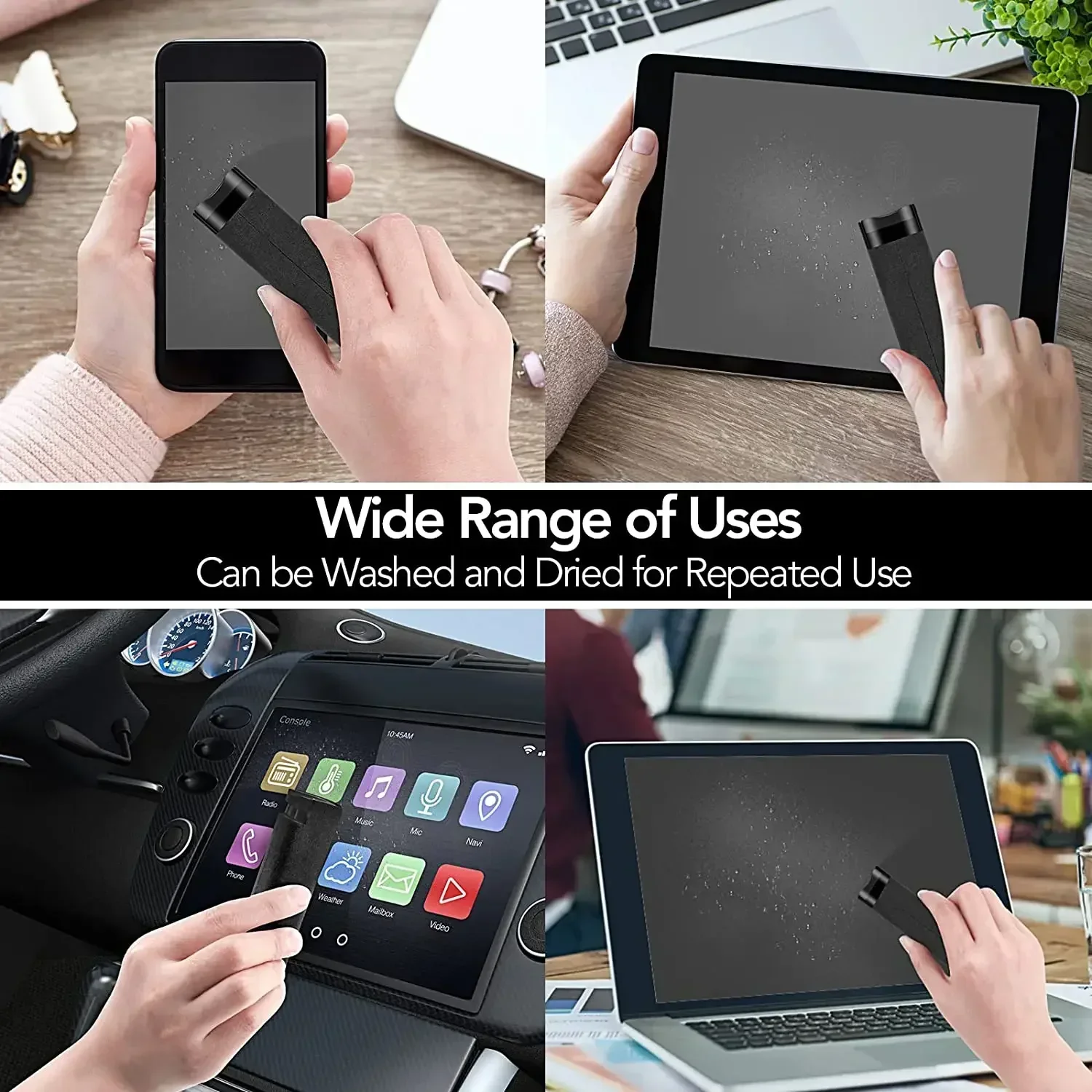 Multifunction 2 In 1 Phone Screen Spray Cleaner For Phones Tablet Laptop Computer Screen Dust Removal Microfiber Cloth Set