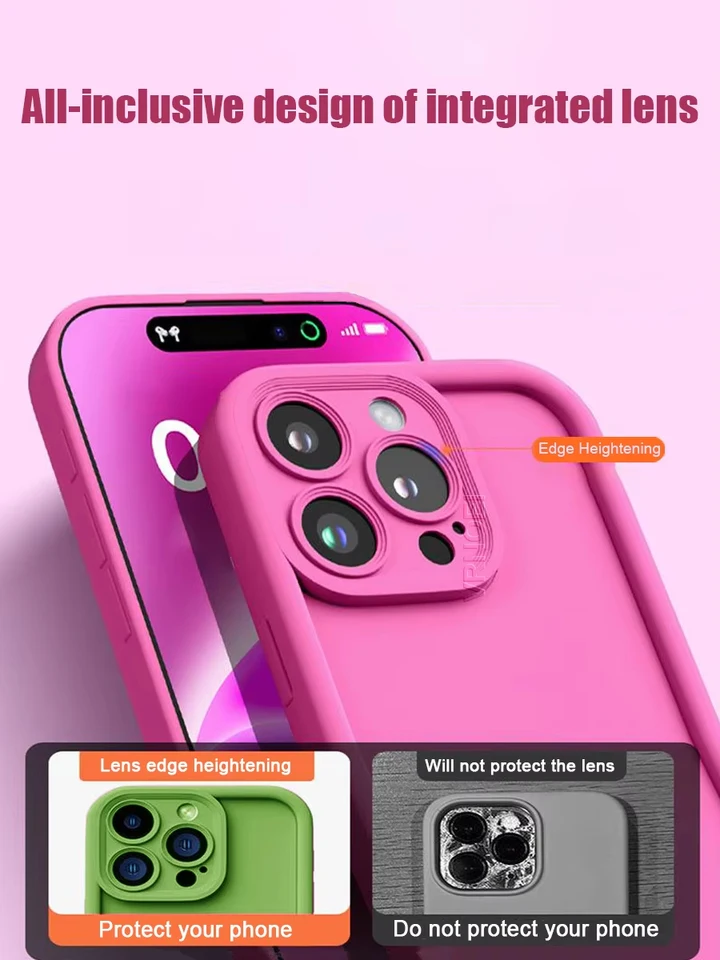 Funda engrosada a prueba de golpes para iPhone 17 16 15 14 13 12 11 Pro Max, cubierta de color puro para iPhone 17 Air 14 15 16 Plus accesorios 6