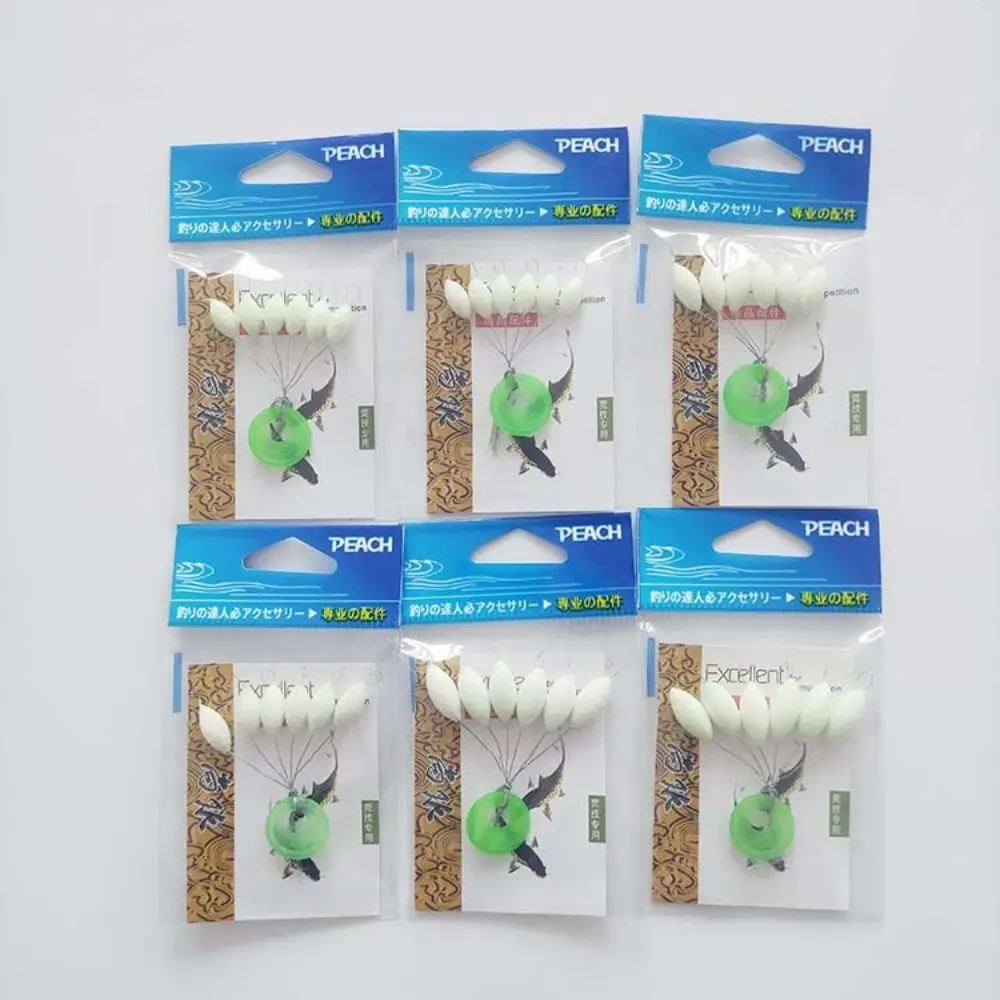 60pcs(10 Groups) Luminous Fishing Float S/M/L Oval Seven-star Float Beans 11mm/13mm/15mm Foam Carp Fishing Tackle Accessory