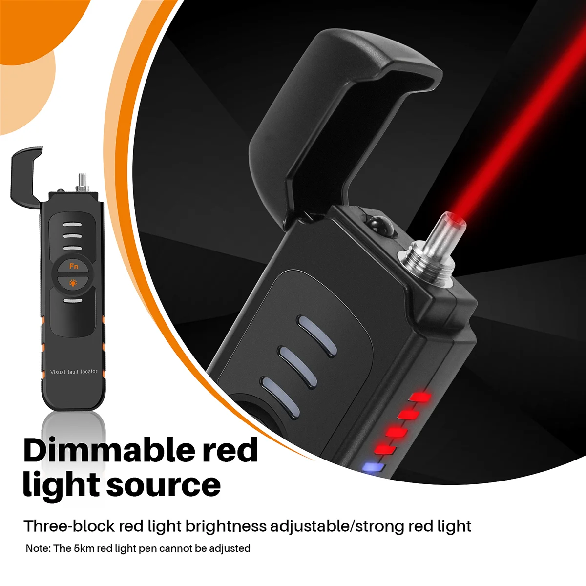 Fiber Optic Tester Pen Type Red Light Visual Fault Locator Rechargeable Optical Cable Test Optical Power Meter 5Mw
