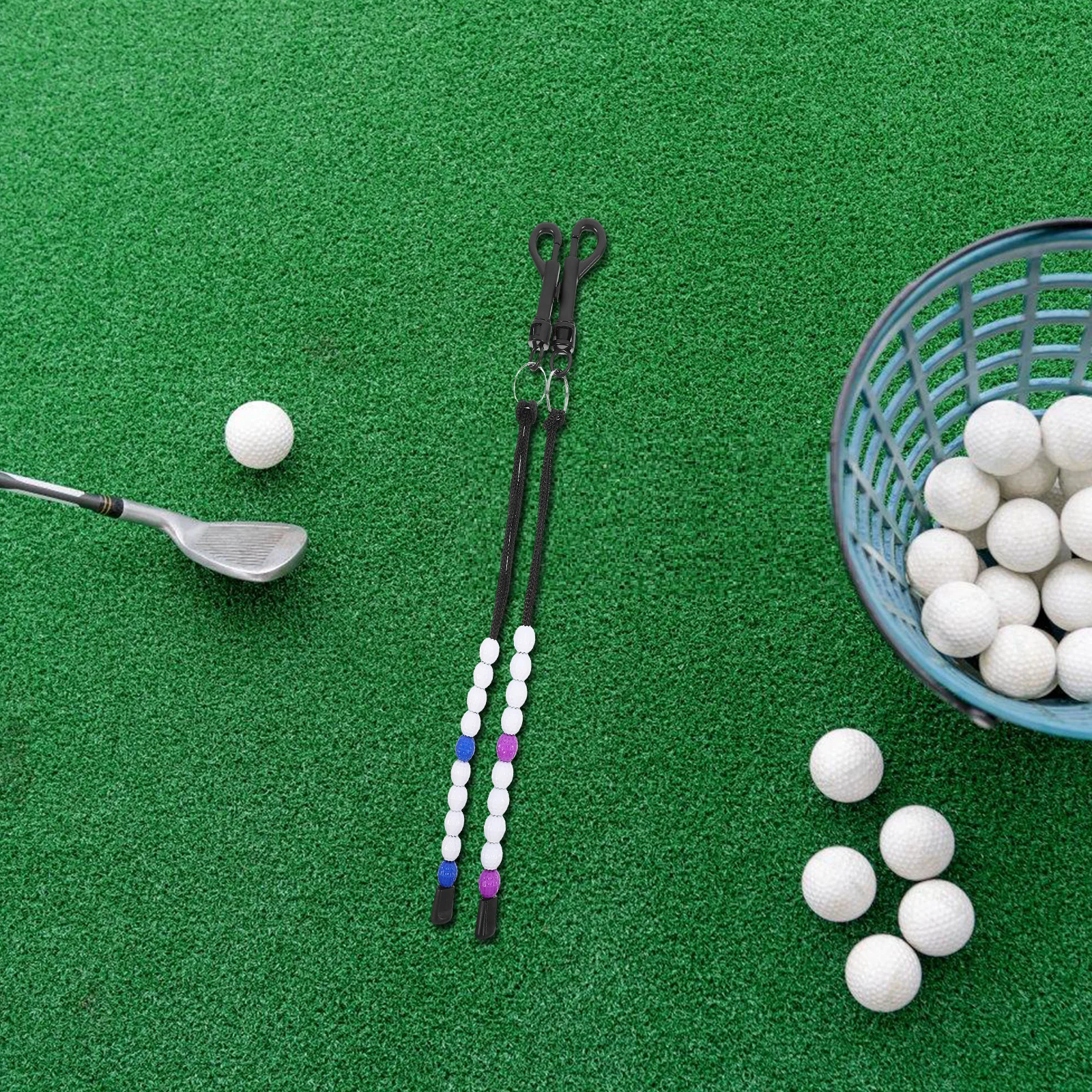 

2 Pcs Golf Stroke Counter Beads ABS Material Portable Wrist Score Tracker Golfing Scoring Chain for Accessories