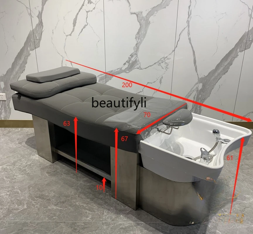 Thai Shampoo Chair Hair Salon Flushing Bed Barber Shop Lying Completely Shampoo Chair for Hair Salon Bed