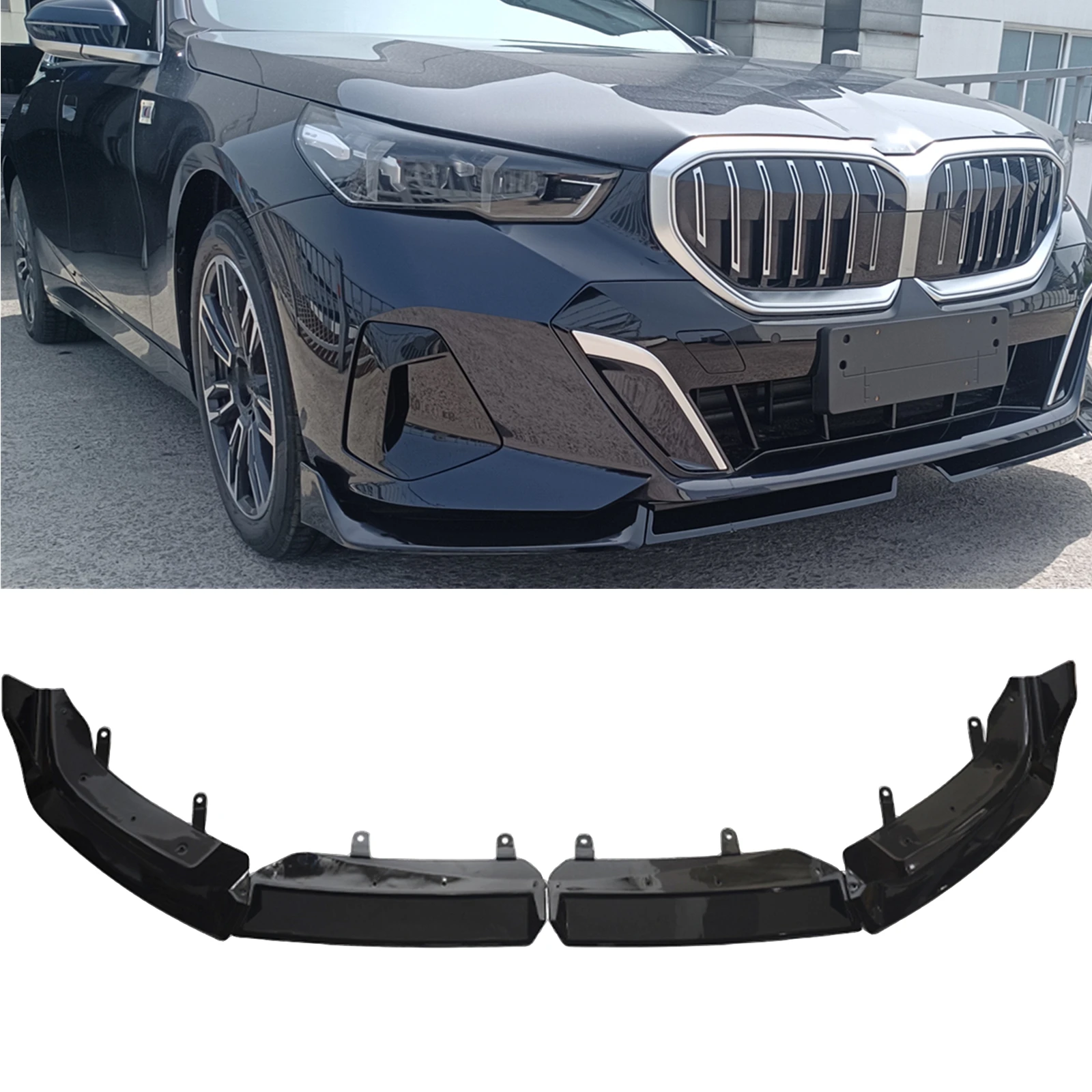 

Front Bumper Spoiler Lip For BMW 5 Series I5 G60 530i 540i 2024-2025 Sedan 4-Door Gloss Black Lower Body Splitter Kit Protector