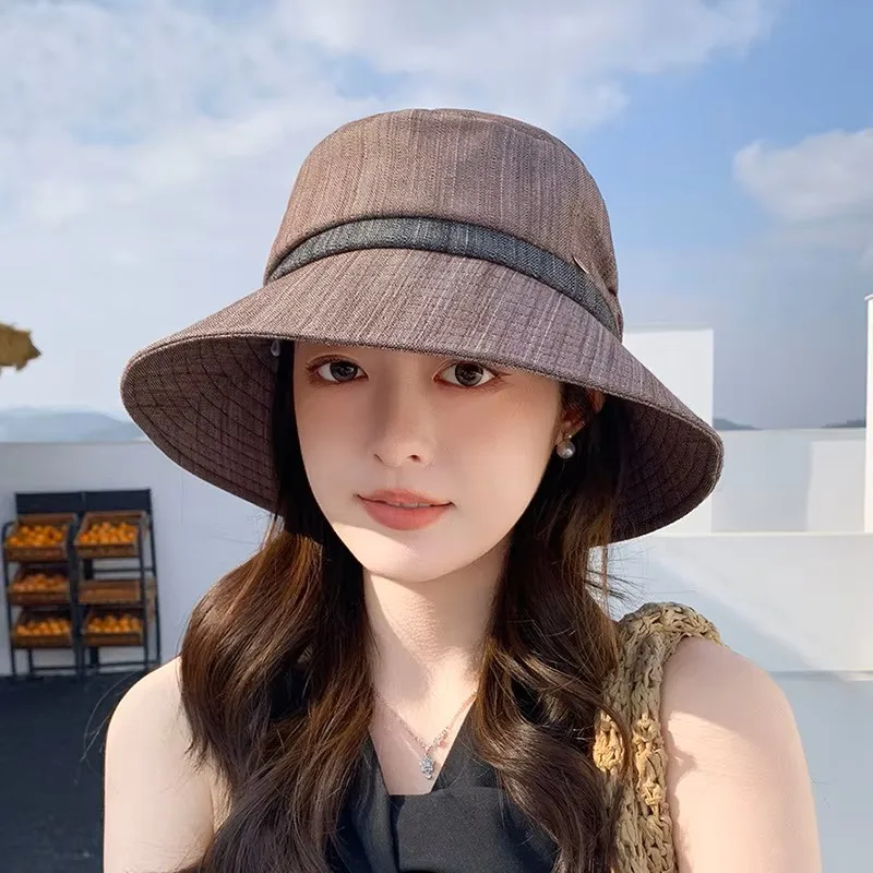 Damen-Bucket-Hat mit breiter Krempe, UV-Schutz, Sommer-Sonnenhut, faltbar, lässige Outdoor-Strandmütze für Reisen