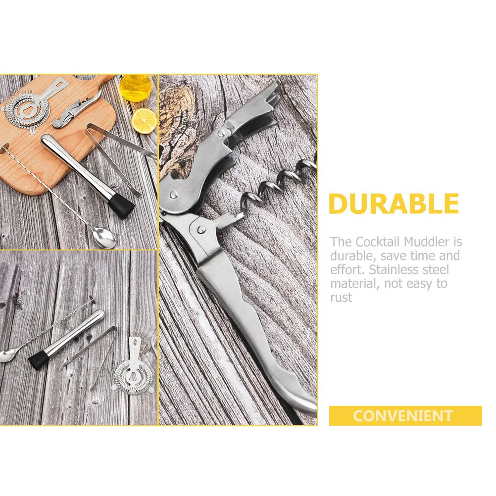 

1Set Cocktail Tool Set Professional Stainless Steel Bartending Tool Cocktail Shaker Mixer Kit Drink Accessories Barware