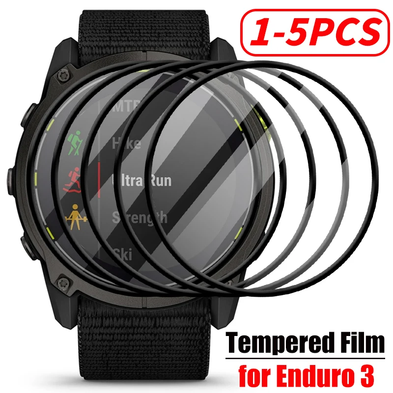 5-1PCS Tempered Film for Garmin Enduro 3 Smart Watch Screen Protector Anti-scratch Tempered Glass Protectors for Garmin Enduro3