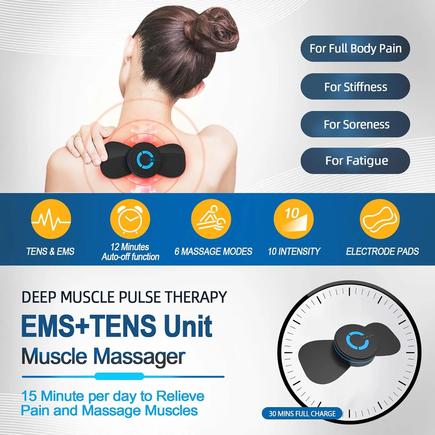 Mini Electric Neck Massager Portable Rechargeable Cervical Vertebra Massage Patch For Muscle Relax Dropshipping Neck Massager
