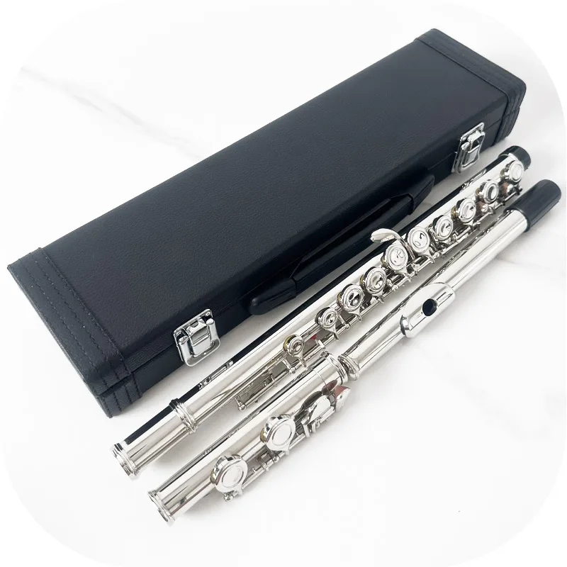 16-hole flute storage case Leather wooden accompanying case Carrying case Instrument flute single shoulder soft bag