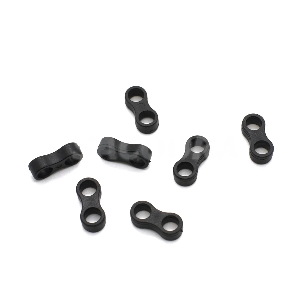 500pcs/pack Black Plastic Cord Lock 2 Holes Rope Connector Piece Stopper Toggle Slider Clip