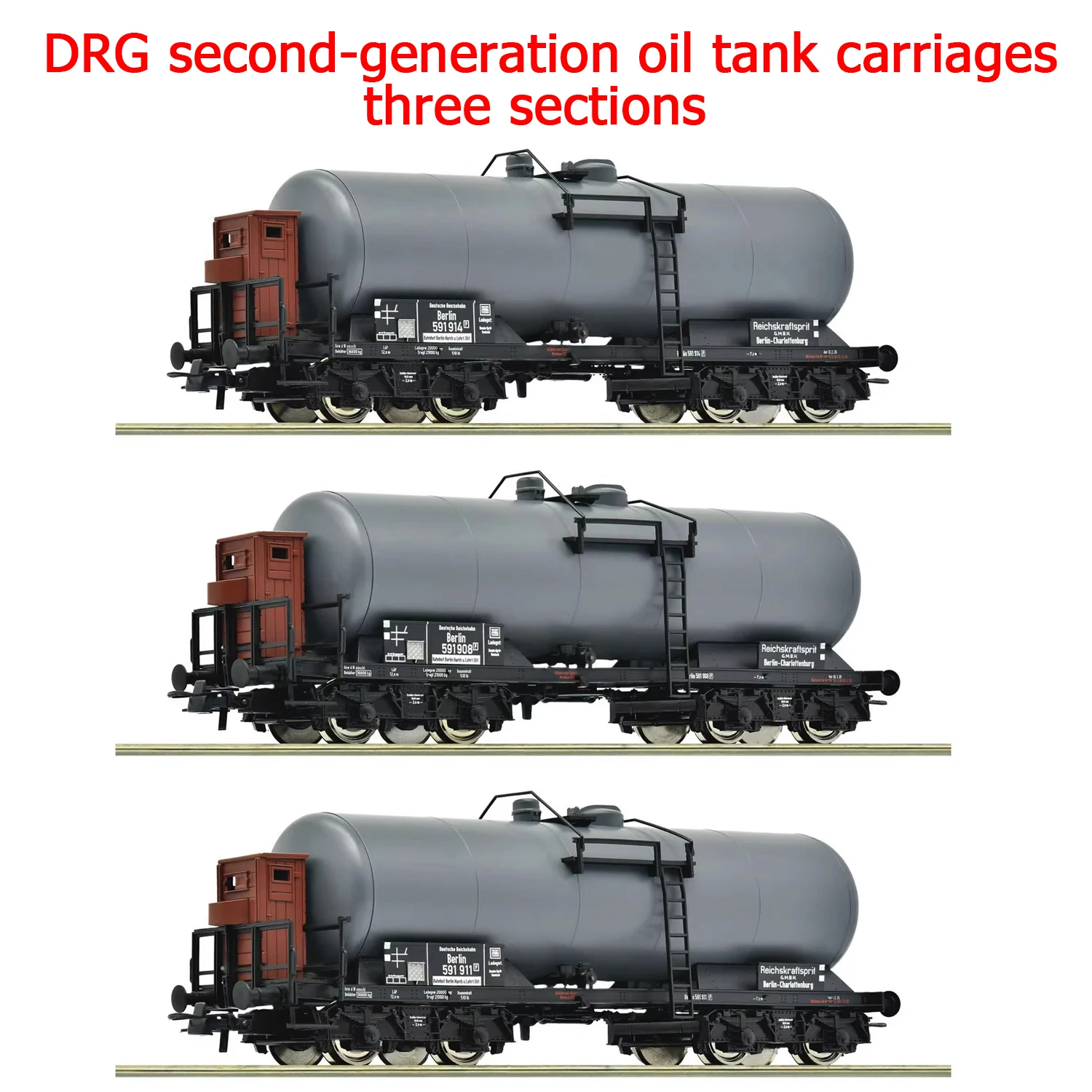 

ROCO HO Scale Toy Train 6200062 DRG Second-generation Oil Tanker Set with Three Differently Numbered Cars Boys Toy Gift