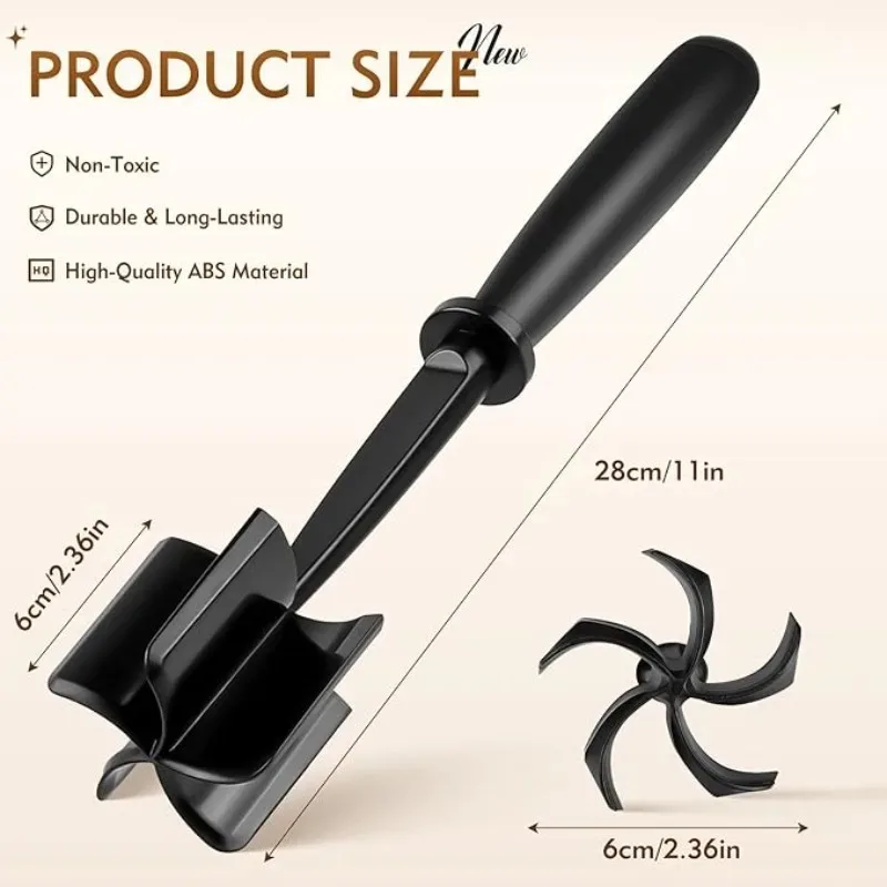 1pc Meat Chopper Handheld Meat Slicer and Blender Multifunctional Manual Masher and Shredder Kitchen Stirring Stick Cooking Tool view 6