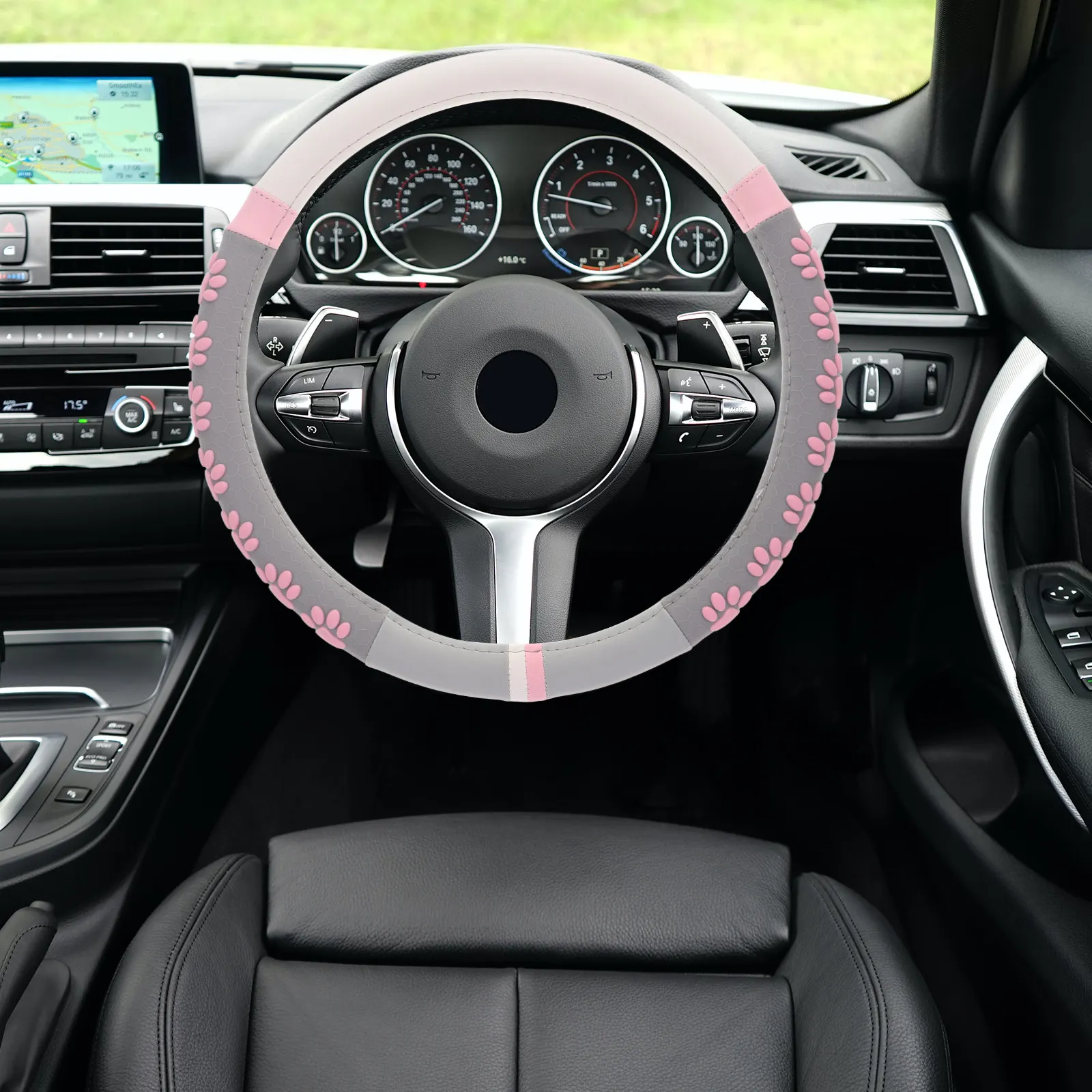 

Чехол на руль универсальный, имитация кожи, противоскользящий, мягкий, комфортный, для женщин, для интерьера автомобиля