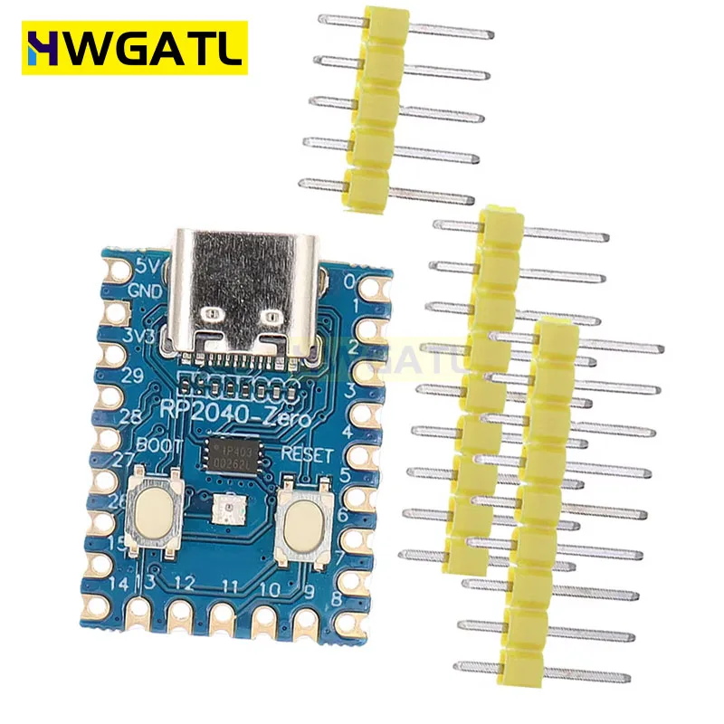 RP2040-Zero Dual-Core Cortex M0 + Processador 2MB Flash Microcontrolador PICO Módulo de Placa de Desenvolvimento para Raspberry Pi
