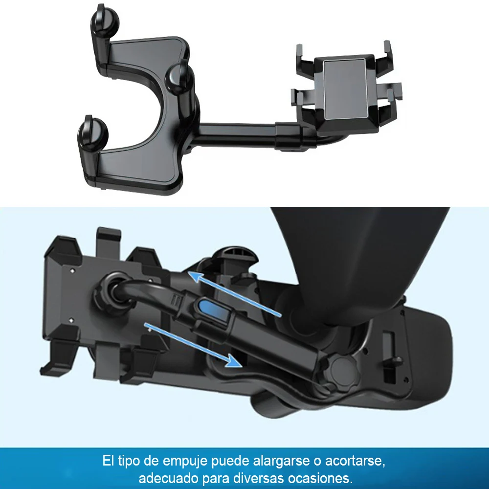 Supporto per telefono specchietto retrovisore universale per auto supporto girevole retrattile supporto per Smartphone stabile per specchietto retrovisore multifunzione