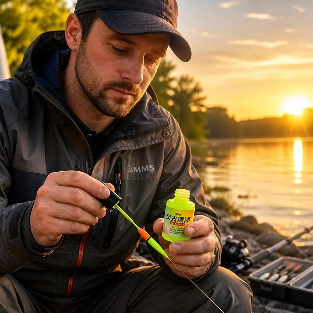 Fluorescent Paint Fishing Floats Visualable Glow In The Dark Fishing Tackle Accessories Tail Painting Fishing Float Indicators