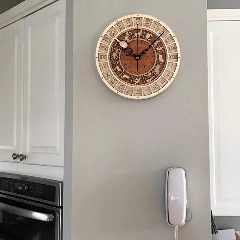 Vintage Wooden Wall Clocks Art Mural Electronic Bedroom Silent Wall Clocks Decoration Italian Design Home Decor Duvar Saati LLWC