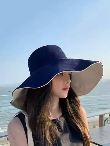 1pc Women's Wide Brim Sun Hat. Uv Protection Fishing Hat With Detachable Flap. Foldable Safari Hat For Summer