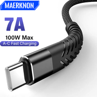 100W 7A Type C  USB Cable Fast Charging For Samsung Xiaomi Huawei Oneplus Redmi Data Wire Mobile Phone Charger Cord Type-C Cable