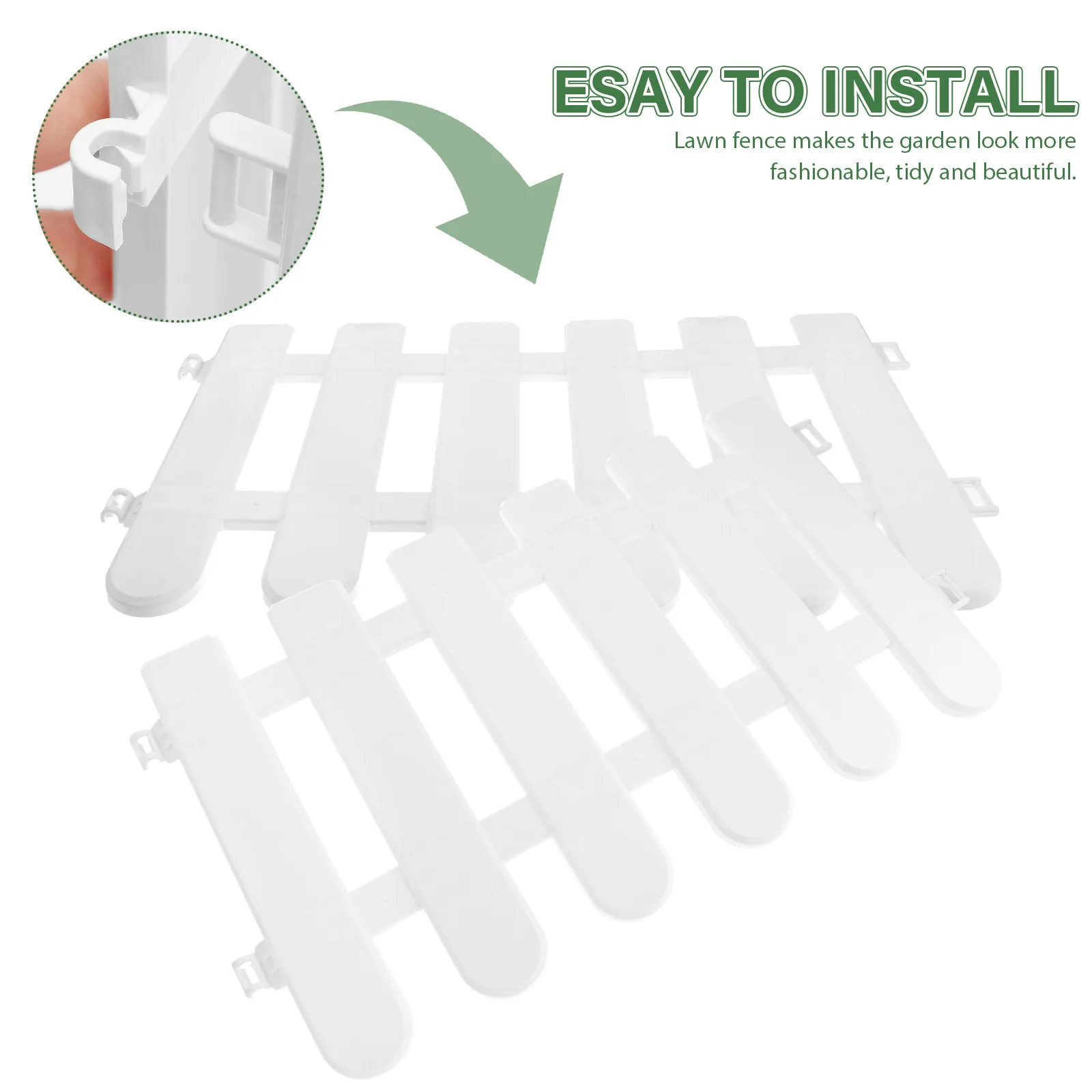 1Set White Plastic Courtyard Fence Cost Effective Garden Villa Landscape Decorative Indoor Outdoor Fence Wihte Plastic Fences