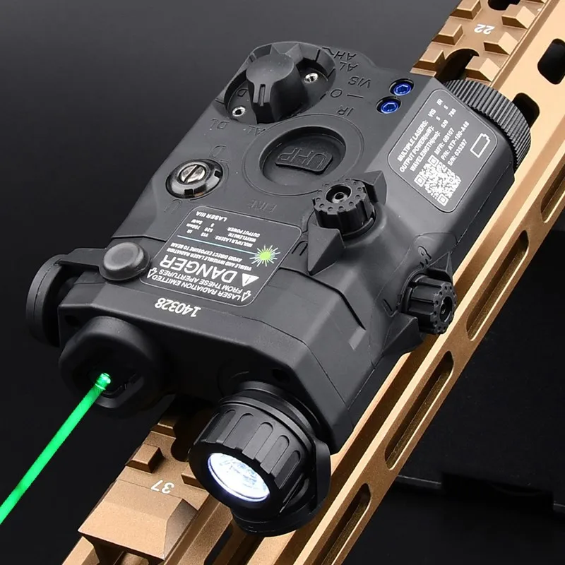 Imagem -04 - Tactical Airsoft Peq 15 La5c Vermelho Verde Azul ir Versão Indicador Dot Laser Luz Branca Arma Lanterna Strobe Caça