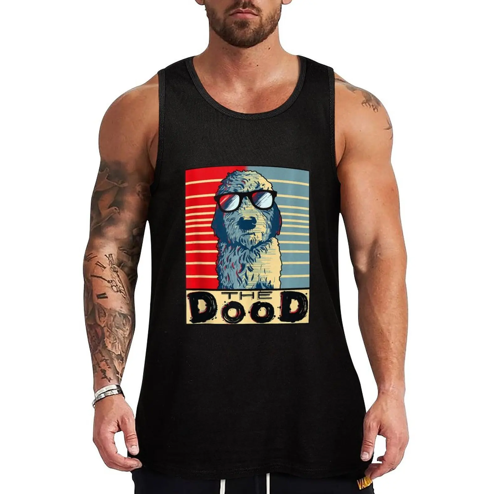 

Funny Goldendoodle Gift Golden Doodle The Dood Tank Top sleeveless Men's t-shirts fitness Men's gym