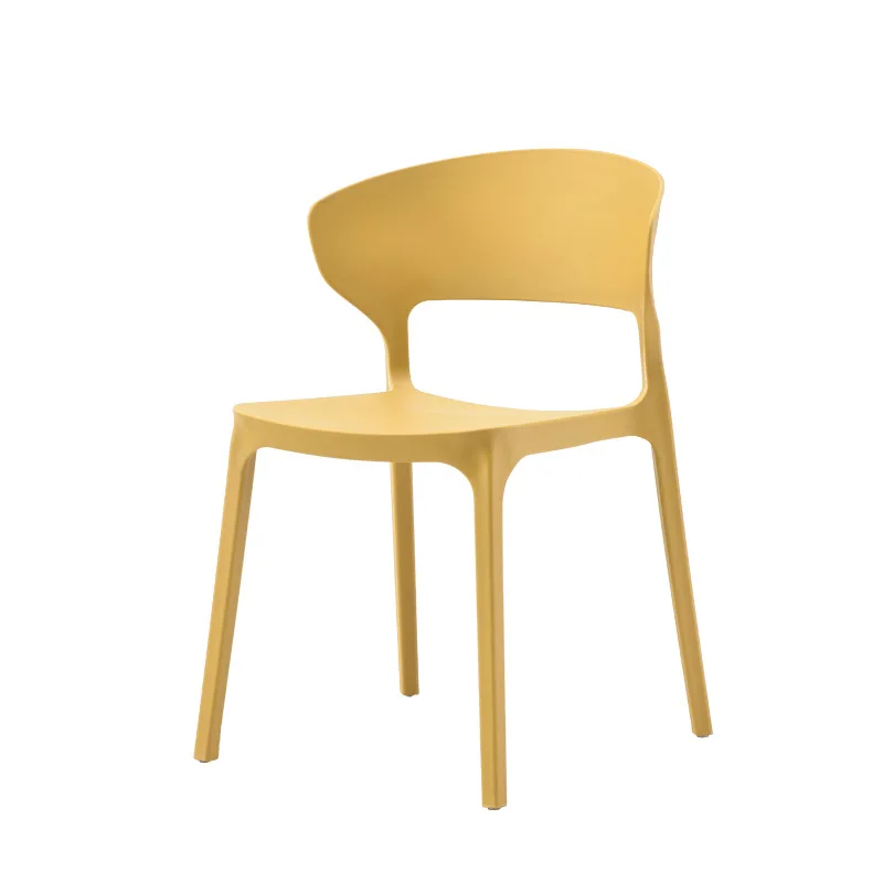 (013)Nordic Simple Plastic Leisure Engineering Matching Chair Backrest Horn Chair