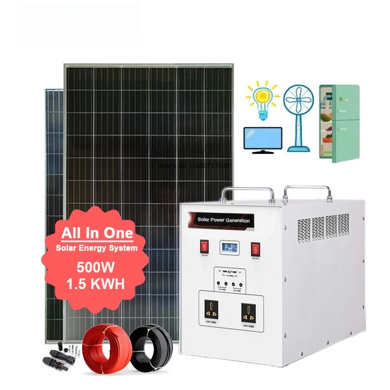 

Quark Solar Charging Small System Kit 500 Watts Off Grid Solar Home Lighting System 500 Watts African Home One Solar Generator