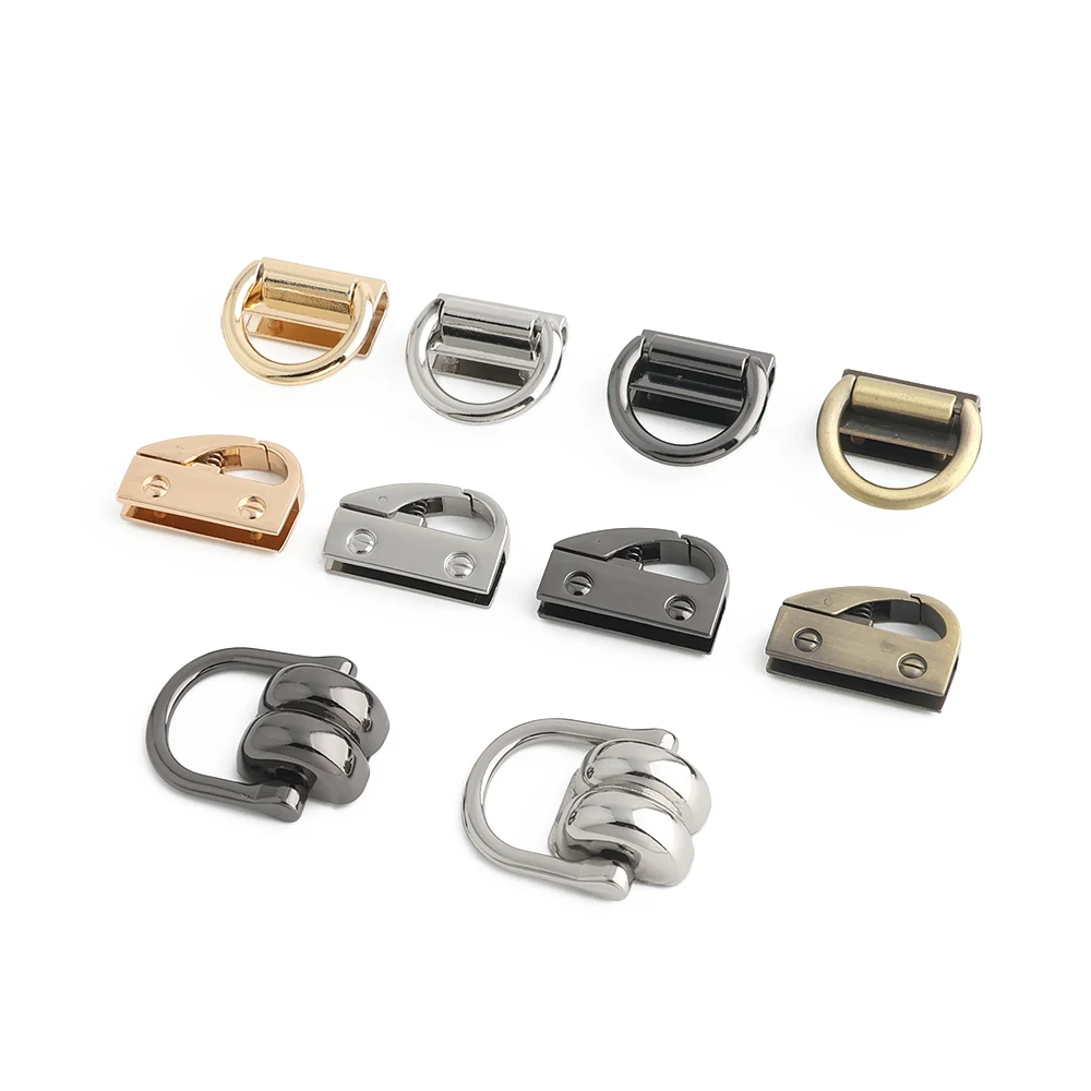10/50/100PCS Metal Bag Side Hanger Square Ring For Handbag Strap Side Carabiner Clip Hook Chain Connector Buckle Accessories