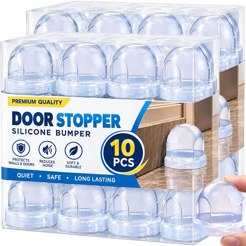 1-10PC Silicone Transparent Door Stopper Self Adhesive Wall Protector Rubber Bumper Pad for Door Handle Cabinet Corner Furniture