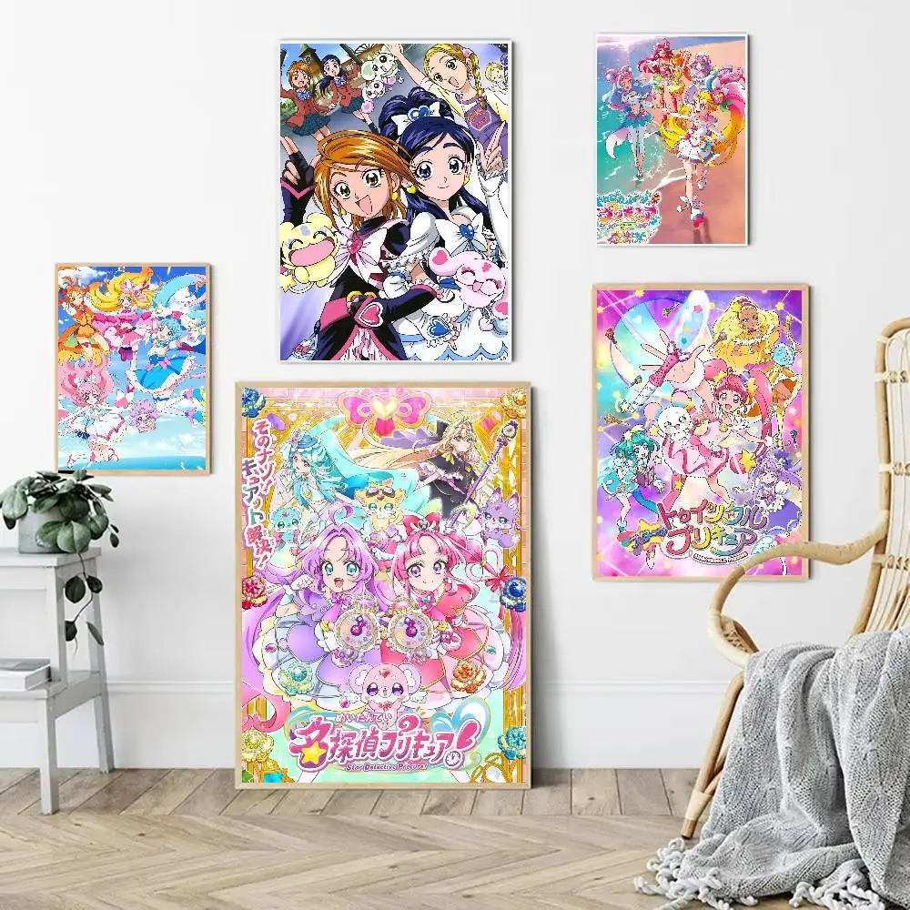 Anime Pretty Cure Whitepaper Poster Waterproof Paper Sticker Coffee House Bar Aesthetic Art Wall Painting