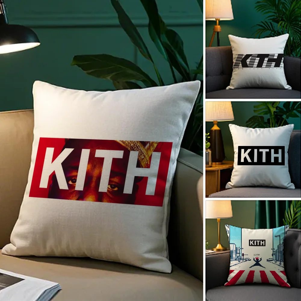 

Classic Logo K-KITH Pillow Case Plush Fabric Soft Pillowcase Double Sided Print Sofa Cushion Cover Throw