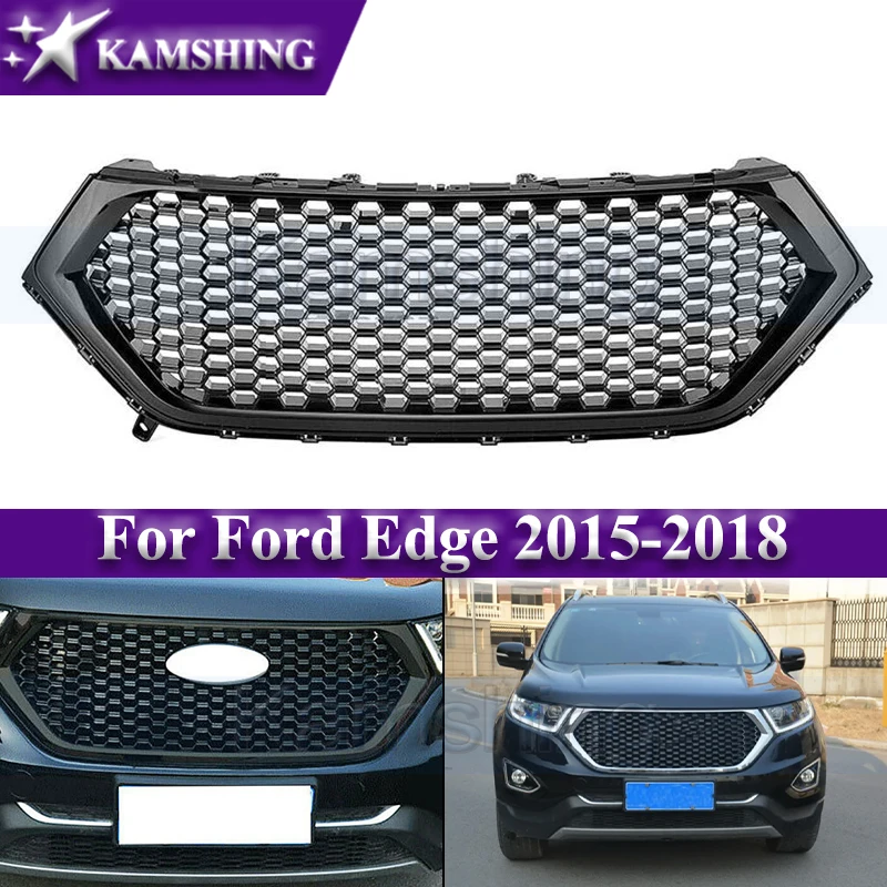 

Kamshing Front Bumper Grille Mask Radiator Grill For Ford Edge 2015-2018 Honeycomb Racing Grills (Black)