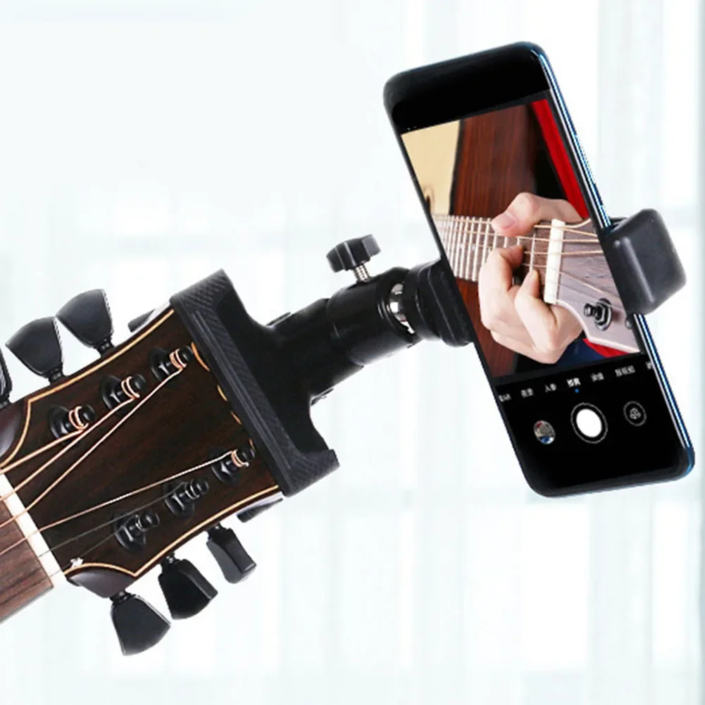 Guitar Head Clip CellPhone Holder Desktop Stand Guitar Parts For Live Streaming Musical Holder Guitar Playing Or Singing