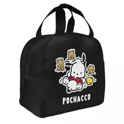 Cute Pochacco Kawaii Dog Insulated Lunch Bag borsa termica riutilizzabile ad alta capacità Lunch Box Tote Work borse per alimenti all'aperto